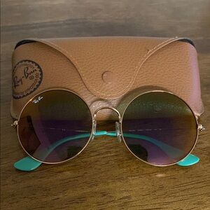 Ray-Ban Gold framed & Teal Sunglasses
